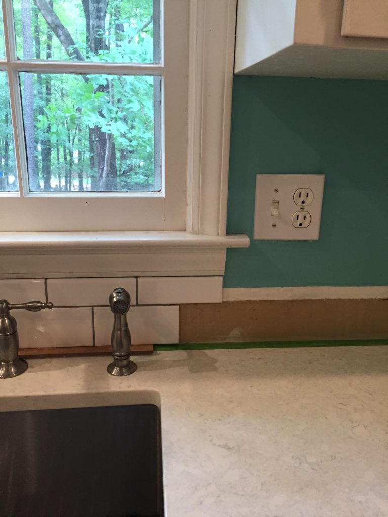 kitchen subway tile install